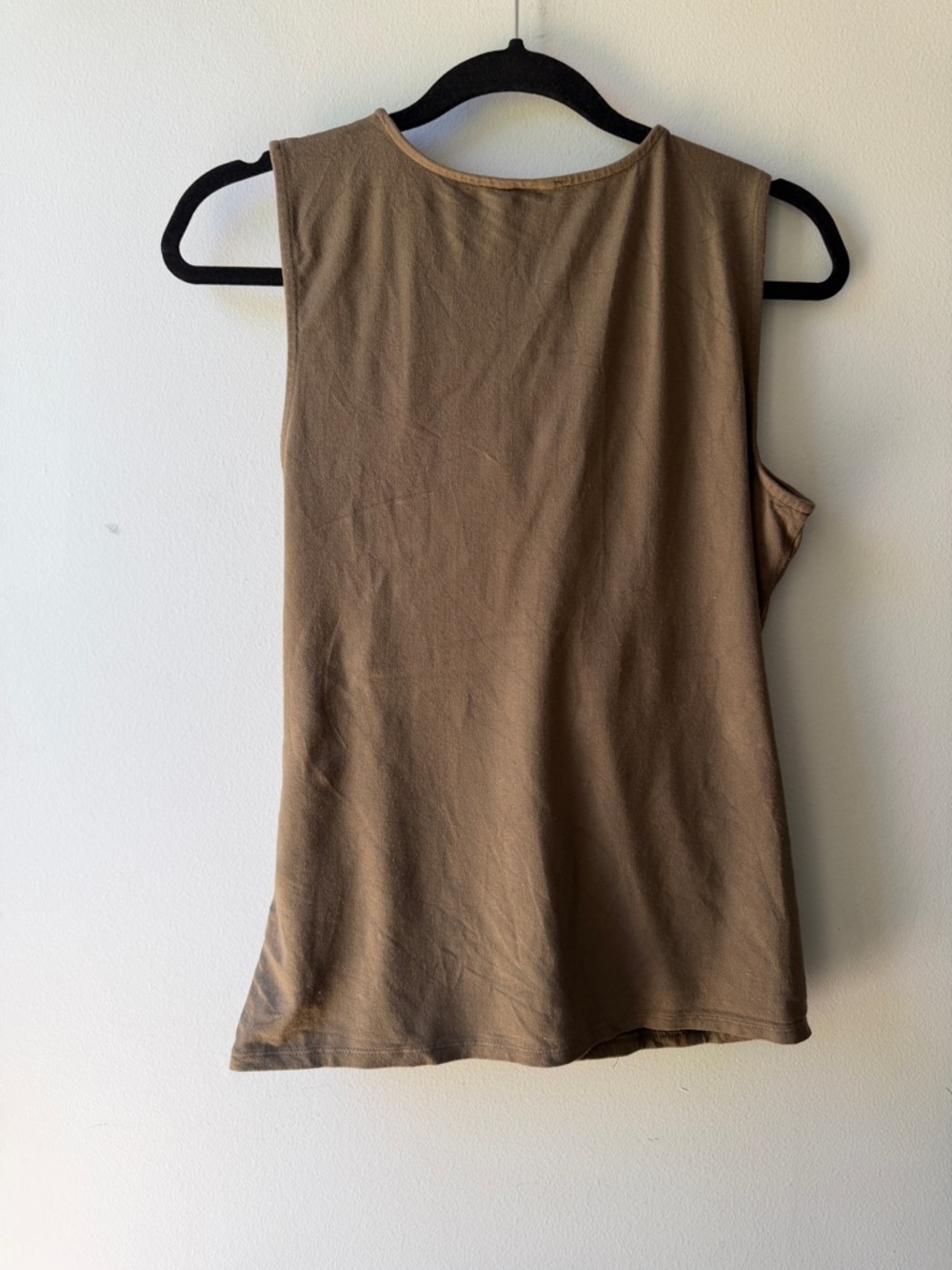 Ann Taylor Shell top Draped Sleeveless Tank in Brown Size Medium - Picture 2 of 3